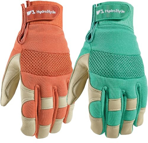 Wells Lamont 2-Pack Women's HydraHyde Leather Hybrid Work Gloves, Medium