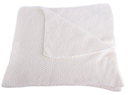 Love Cashmere Unisex Super Soft 100% Cashmere Baby Blanket - White - hand made in Scotland