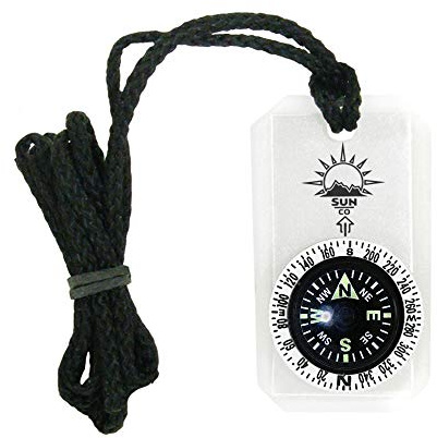 Sun Company MiniComp II - Mini Orienteering Compass With Rotating Bezel| Easy-to-Read Zipperpull Compass for Jacket, Parka, or Pack