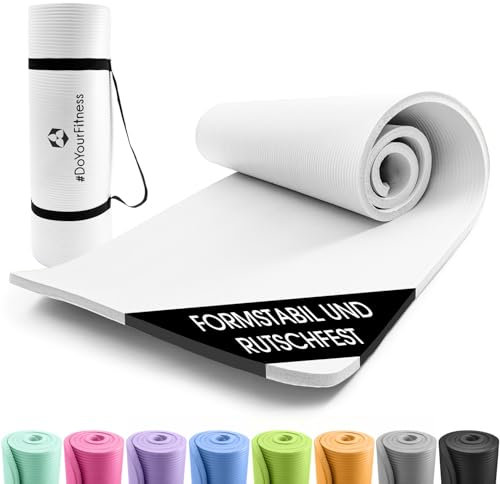 #DoYourFitness x World Fitness | Fitnessmatte Yogini | 183x61x1cm | Phthalatfrei & rutschfest | Gymnastikmatte ideal für Yoga, Pilates, Fitness, Outdoor im Studio & zu Hause | Creme
