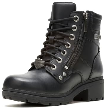Harley-Davidson Women's Inman Mills Motorcycle Boot, Black, 7.5 M US