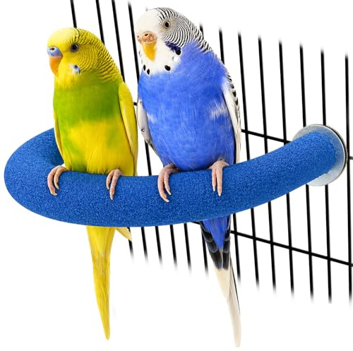Rypet Parrot Perch Rough-surfaced - Quartz Sands Bird Cage Perches for Small Parakeets Cockatiels, Conures, Macaws, Parrots, Love Birds, Finches Cages Toy, U Shape