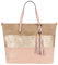 CRAZYCHIC - Sac à Main Paillette Femme - Cabas Fourre-Tout Cuir PU Souple - Sac Porté Epaule Bandoulière Patchwork Multicolore Grande Capacité - Ville Shopping Cours Travail Plage - Rose