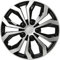 SYNCHRO Enjoliveurs Denver Silver/Black 15 Pouces - 4 pièces, ABS, Installation par clipsage