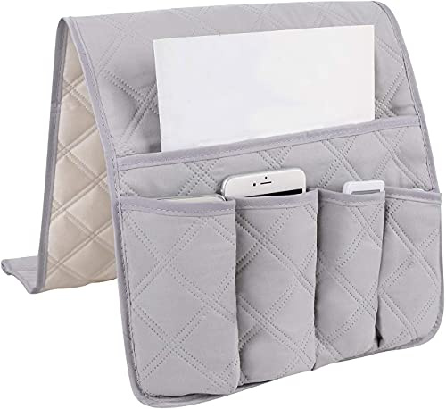 Bkrdty Organizador de Reposabrazos para Sofá 5 bolsillos 90 * 33cm Bolsillo Antideslizante para Sofá Soporte de Bolsa de Almacenamiento de Tela para Sofá Eléfono Libro Revistas Control Remoto de TV