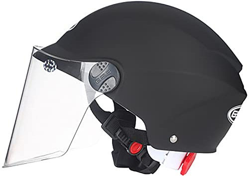 JATIBOSH Attache Fermement Vintage Casque Portable Et Sûre Cyclomoteur Casque, RéTro Demi Casque Boucle De Sécurité À Prise Rapide Casque Moto, pour Adapté Aux Motos ÉLectriques ECE Certifiés