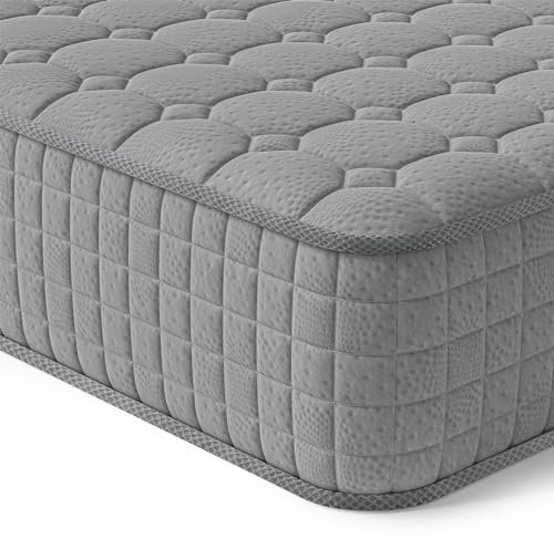 Vesgantti Matratze 100x200 7-Zonen Federkernmatratze 24cm Taschenfederkernmatratze Mittelfeste Orthopädischem Tonnentaschenfederkernmatratze (H3-grau, Tight-top 24cm)