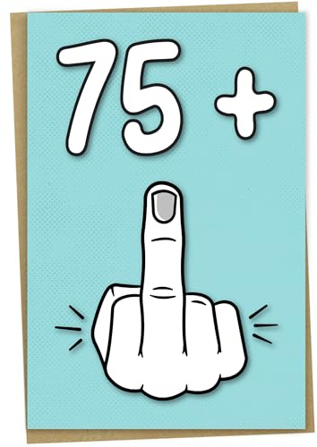 Geburtstagskarte zum 76. Geburtstag, 75 + 1, lustige Geburtstagskarte für 76 Jahre alte Frauen oder Männer, 12,7 x 17,8 cm