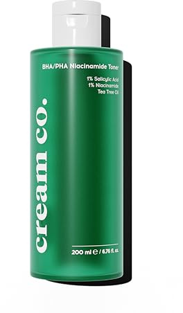 cream co. 200 ml BHA/PHA Niacinamid für das Gesicht, erneuert die Haut, zur Reinigung, Salicylsäure zur Reparatur, tierversuchsfrei, für fettige Haut, minimiert Poren im Gesicht, vegan