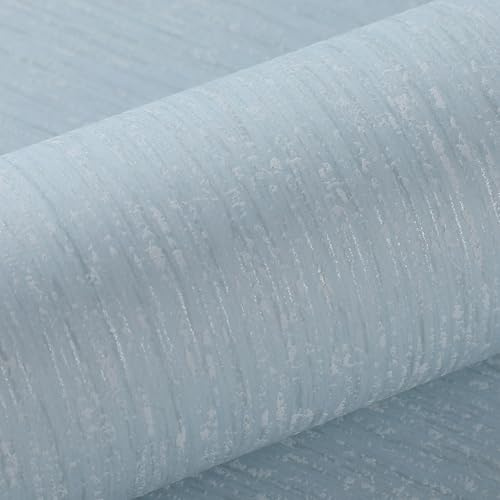 Trafagala Light Blue Wallpaper Striped Textured Wallpaper for Bedroom Adults Girls Boys Living Room Hallway and Stairs Wall Paper Roll