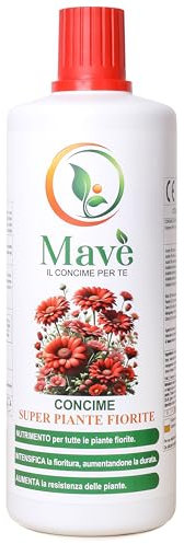 Mavè concime Super Piante Fiorite - fertilizzante liquido NPK per fiori - 1000 g - Stimola la fioritura