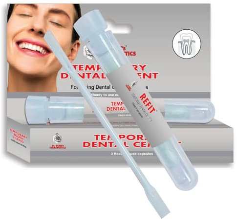 Temporary Dental Repair Kit for Home & Travel – Fix Loose Caps & Crowns, Provides Temporary Relief & Repair of Dental Fixtures Until a Dentist Can Be Seen – Easy to Use – Made in The UK - 1 Pack