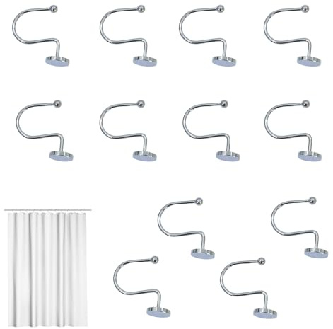 Drapes decorativos ganchos, anillos de ganchos de ducha de deslizamiento | Ganques de ducha de deslizamiento de metal multifuncional - Anillos de cortinas modernas, perchas a prueba de óxido para el h