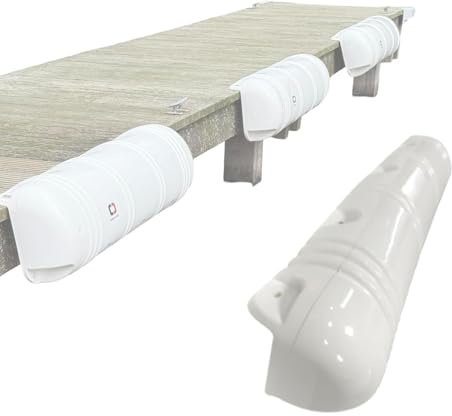 F26 Defensa larga inflable para barcos y barcos de vela, para todo tipo de clima, 90 cm x 25 cm, grande, color blanco