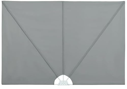 300x150cm Grey Foldable Fabric & Steel Side Compartments - Perfect Sunshade for Garden, Terrace & Balcony, Durable, Sturdy, Easy Storage
