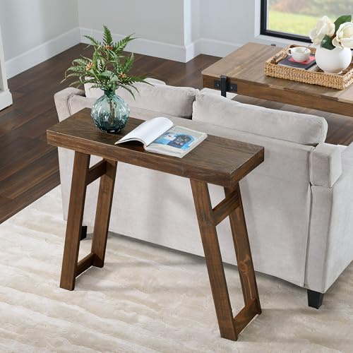 Alaterre Furniture Lawas Solid Wood Console Table, Brown, 36”x12”x32”