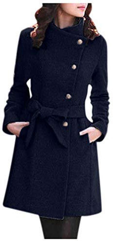 Manteau Femme Grand Taille Hiver Chaud Long Elegant Trench Coat Manche Longues Mode Pas Cher Veste Fille en Laine Duffle Coat avec Ceintures