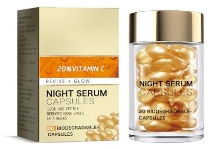 Vitamin C Capsules Pour Le Visage,Serum Vitamine C Visage,Capsules De Soins Hydratantes Et Blanchissantes,pour Raffermir La Peau Et Réduire Les Ridules