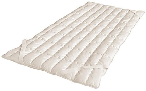 Öko Planet Unterbett Schafschurwolle 90x200 cm, atmungsaktive Matratzenauflage mit 4 Eckgummis, Verschiedene Größen