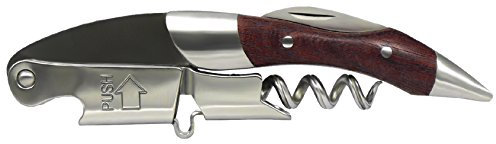 Coutale Prestige Tire-bouchon à levier avec 2 leviers - Format de poche - Insert en bois