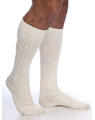 Herren-Socken für Lederhose, Trachtensocken, Weiß, 1 Paar, weiß