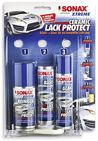 SONAX Xtreme Ceramic LackProtect (240 ml) widerstandsfähige 9-monatige Keramikversiegelung für den Autolack, Glanz- & Abperl-Effekt, erleichtert die Reinigung | Art-Nr. 02479410