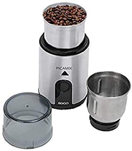 SOGO Molinillo Café Eléctrico 160W Motor Potente Tritura Café Y Especias - Molinillo De Café Con 4 Cuchillas Acero Inoxidable - Coffee Grinder Compacto Con Seguridad Y Recoge Cable