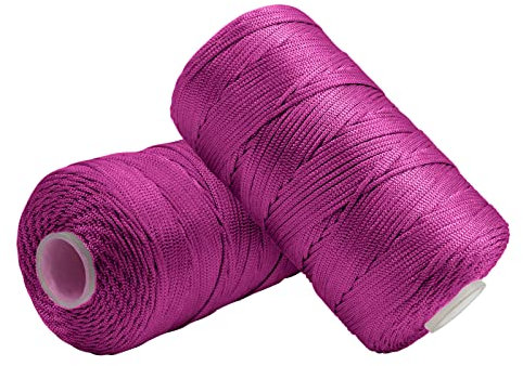 Uiopa Filo Macrame 1,5mm x 400m, Corda Macrame in Nylon Cordino per Borse Uncinetto, Filo Fucsia per Ferri e Uncinetto, Fai da Te, Decorazioni, Artigianato
