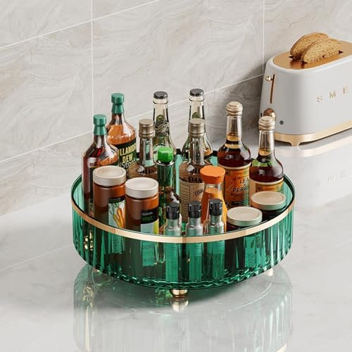 OWKAY Scaffali girevoli di Lusso Carosello da Cucina Leggero Bottiglia di spezie Trasparente Portaspezie Portaspezie Soggiorno Ufficio Organizer