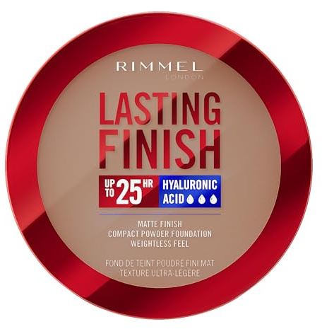 Rimmel London, Lasting Finish 11 Caramel Compact Foundation, Finish Soft-Focus, mattes Finish, vollständige Abdeckung, SPF20, vegane Formel, 7 g