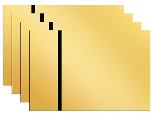 4PCS Placa De Grabado Láser, 30x20cm Señales De Acrílicos De Grabado Láser Placas Acrílicas Para Grabado Láser, Doble Color Placa Grabada Plástico Letreros Personalizados (Espejo Oro-Negro)