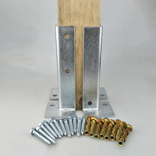 Support Poteau Bois Prise En Charge de La Base Postale Réglable - 40 50 60 70 80 90 100 120 140 150 200 Mm Supports de Support de Pont de Clôture, 1/2/4pcs Colonne Posteur Posteur D'ancrage avec Vis(4