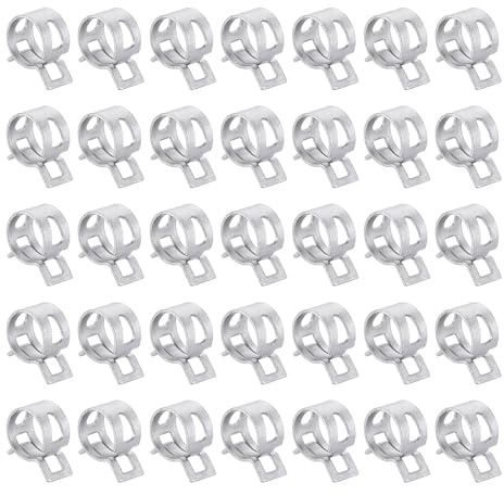 QUARKZMAN 50 Piezas Abrazaderas Muelle Tipo Banda 14mm Plateado