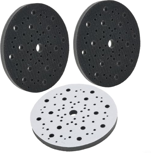 3 almohadillas de lijado con construcción de espuma de 150 mm para un mejor rendimiento abrasivo