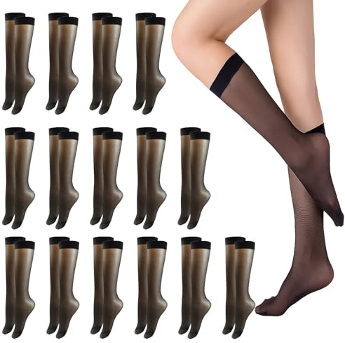 Eniyou 15 Paia Gambaletti Donna 20 Denari Gambaletto Donna Gambaletti Neri Dona Materiale Ad Alta Elasticità Trasparente Liscio Adatto Per L'uso Quotidiano Il Lavoro E Le Feste（Taglia Unica）