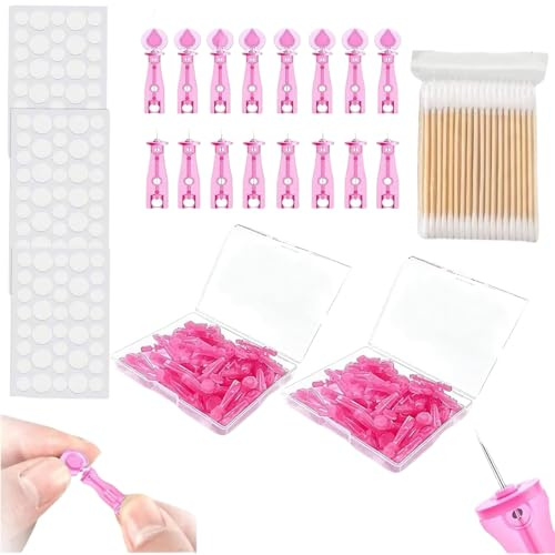 Lot de 100 lancettes jetables contre l'acné avec 100 cotons-tiges et 100 patchs à boutons, kit de popping 3 en 1 pour l'extraction du visage, le soin des points noirs Milia Whitehead, portable pour la