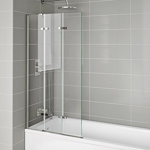 800mm Luxury Folding Bath Shower Glass Screen Pivot Door Panel - Left Hand