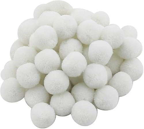 Perlin - Pompons Pompon 20mm Weiß Bommel 125stk Nähen Tilda Basteln Borte bälle Flauschigen Plüsch Bälle für Lustige DIY Kreative Handwerk