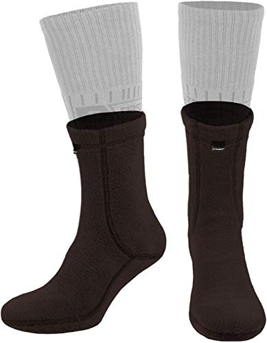281Z Military Warm 6 inch Boot Liner Socks - Outdoor Tactical Hiking Sport - Polartec Fleece Winter Socks (X-Large, Brown Bear)