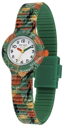 HIP HOP, Collezione Kids Fun, Orologio Bambino Basket, con Cinturino in Silicone Intercambiabile, Indici e Sfere Colorate, Cassa 28 mm, Movimento al Quarzo, Resistente all'Acqua, Lunghezza Regolabile