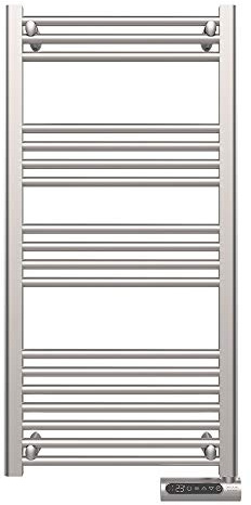 Cecotec Radiateur Sèche-Serviette Électrique Basse Consommation ReadyWarm 9200 Smart Towel Acier 750 W, Affichage LED, Commande Tactile, Minuterie, 3 Modes de Fonctionnement, 2 Systèmes de Sécurité