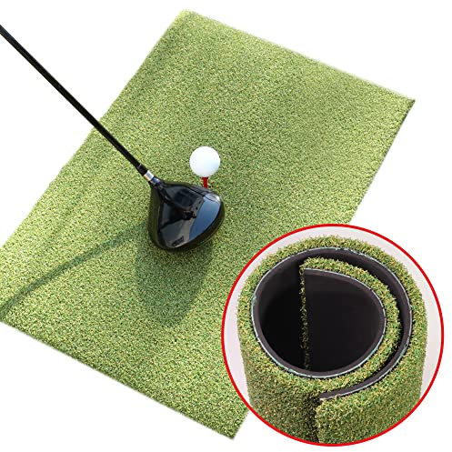 Golf Schlagmatte Übungsmatte 60 x 40cm - Abschlagmatte Chipping Matte inklusive Gummi Tee Kunstrasen 15mm