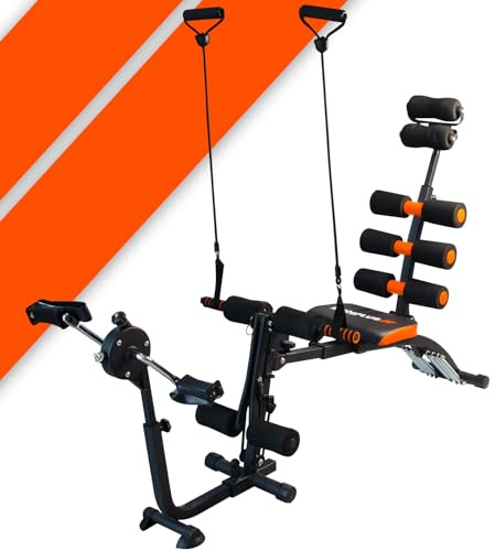 Bonplus BP | Wonder Master Bike | Panca regolabile | Panca inclinabile | Bodybuilding | Panca Addominali | 22 esercizi in 1 | Include pedali | Materiali di Qualità | Fitness
