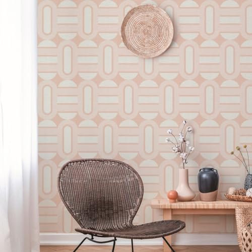 A.S. Création 395365-Papier peint intissé style rétro années 70 Beige crème rose 8,50 m x 0,53 m
