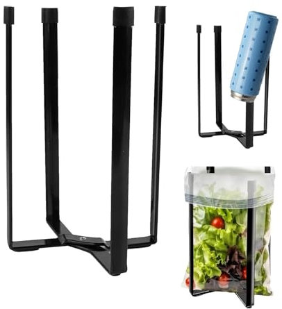 CHENGCKJ Flaschen Abtropfständer, Metall Flaschenabtropfgestell Faltbar Abtropfständer für Trinkflaschen für Flaschenhalter Müllsackständer für Wohnzimmer Küche Büro