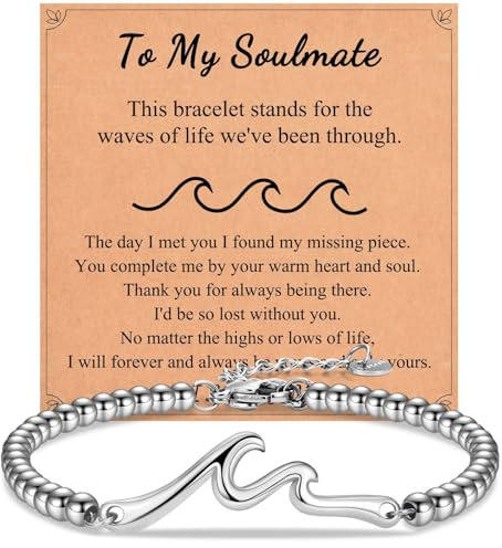 Shuxin Valentines Gifts for Her, Wife Girlfriend Birthday Gifts, Valentines Day Gifts for Her Romantic, Wave Bracelet Gifts for Women, Christmas Gifts Present Ideas for Girls Women