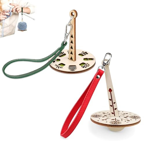 YiYFiT 2 Packs Portable Wrist Yarn Holder for Crochet, Wooden Yarn Minder with Wristband for Knitting Yarn Storage to Prevent Yarn Tangling for Hats Sweaters Handicrafts the Craft Lovers Gift
