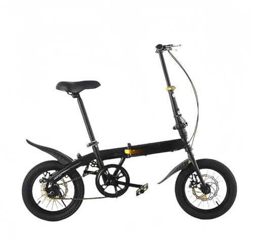 14/16 Zoll Klapprad Mit Scheibenbremse, Für Grund- Und Weiterführende Schulen, Für Studenten, Die Fahrrad Fahren, Mini Black,16 inches