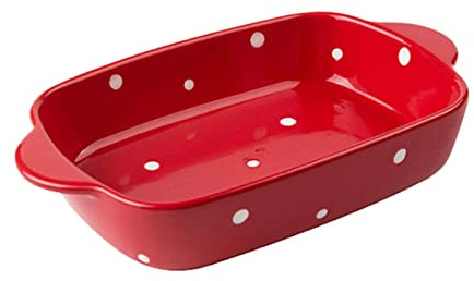 Molde rectangular de cerámica para horno con asa, ideal para lasaña y cazuelas, 22 x 13 x 4,5 cm, capacidad de 550 ml