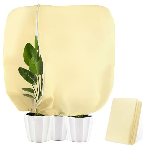 ANBOWEI Winterschutz für Pflanzen 180x120cm Pflanzenschutzhaube Frostschutz Kälteschutz Pflanzenabdeckung für Palmen Olivenbaum Bananenpflanzen KüBelpflanzen mit Reißverschluss Zugband